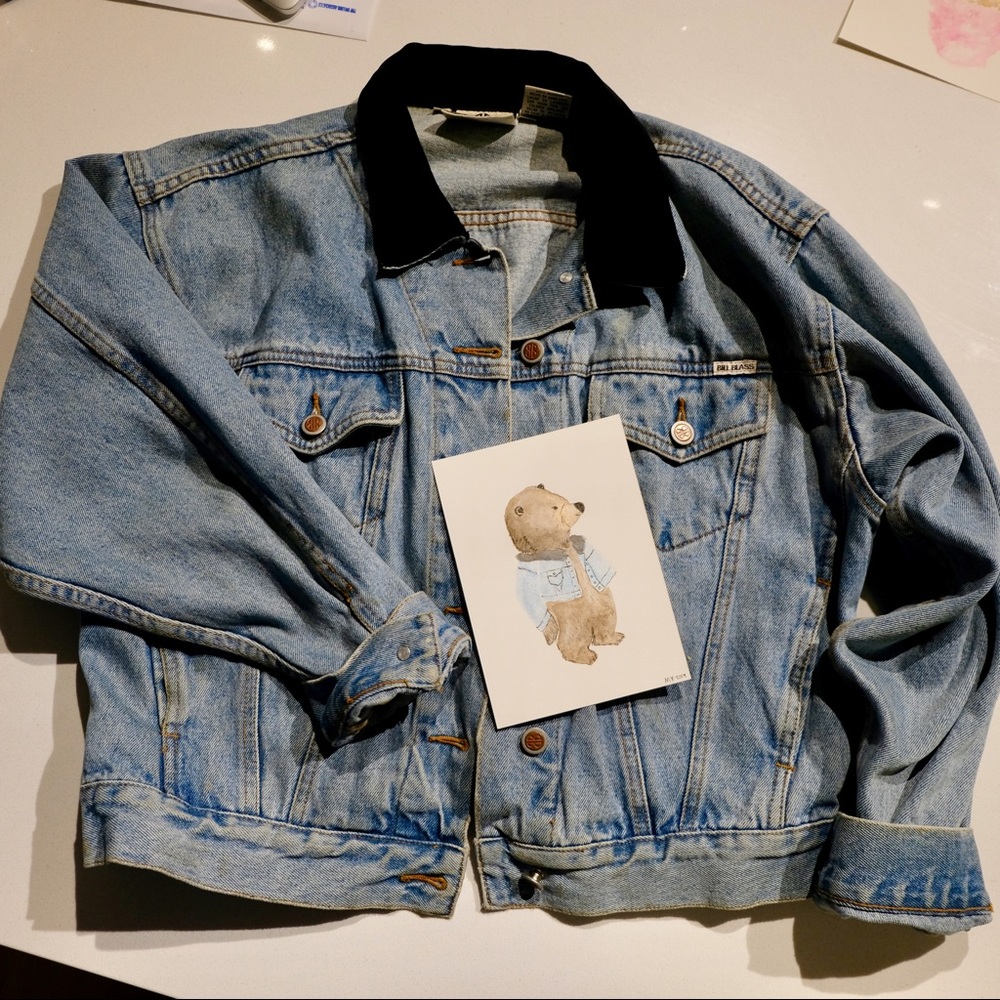 *SOLD* Vintage denim jacket with MATCHING PAINTING